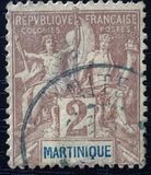 [Inscription "MARTINIQUE" in Red or Blue Colour, type F2]