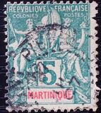 [Inscription "MARTINIQUE" in Red or Blue Colour, type F4]