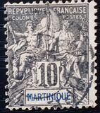 [Inscription "MARTINIQUE" in Red or Blue Colour, type F5]