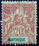 [Inscription "MARTINIQUE" in Red or Blue Colour, type F7]