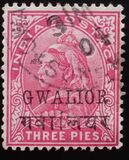[Queen Victoria, 1819-1901 - India Postage Stamp Overprinted - Devanagari Overprint 15-15½mm Long, type B35]