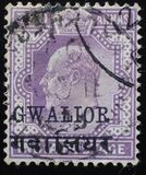 [King Edward VII, 1841-1910 - India Postage Stamps Overprinted in Black - "GWALIOR" Thick & 14mm Long, type C3]