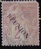 [French Colonies Postage Stamps Overprinted "REUNION", type F1]