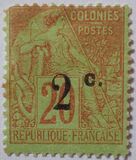 [French Colonies Postage Stamp Surcharged, type I]