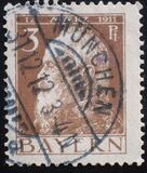 [The 90th Anniversary of the Birth of Prince Luitpold - Type I: Small 9 and no Foot on 1 in "1911". Type II: Large 9 and Foot on 1 in "1911", tip F]