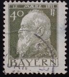 [The 90th Anniversary of the Birth of Prince Luitpold - Type I: Small 9 and no Foot on 1 in "1911". Type II: Large 9 and Foot on 1 in "1911", type G2]