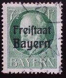 [King Ludwig III Overprinted "Freistaat Bayern", type P2]