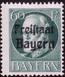 [King Ludwig III Overprinted "Freistaat Bayern", type P10]