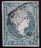 [Queen Isabella II of Spain - Yellowish Paper. Different Watermark, type A4]