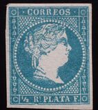 [Queen Isabella II of Spain - White Paper. Not Watermarked, Tipe A7]