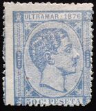 [King Alfonso XII of Spain - Inscription "ULTRAMAR 1876", प्रकार D4]