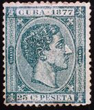 [King Alfonso XII of Spain - Inscription "CUBA 1877", प्रकार E1]