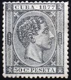 [King Alfonso XII of Spain - Inscription "CUBA 1877", प्रकार E2]