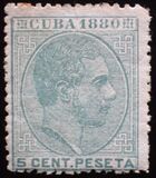 [King Alfonso XII of Spain, Inscription "CUBA 1880", type F]