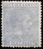 [King Alfonso XII of Spain, Inscription "CUBA 1880", type F2]