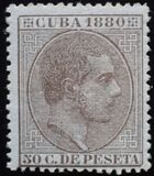 [King Alfonso XII of Spain, Inscription "CUBA 1880", type F3]