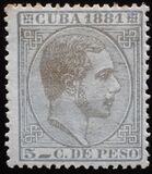 [King Alfonso XII, Inscription "CUBA 1881", प्रकार F9]