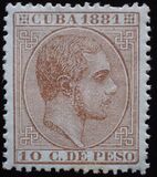 [King Alfonso XII, Inscription "CUBA 1881", प्रकार F10]
