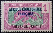 [Middle Congo Postage Stamps Overprinted "AFRIQUE EQUATORIALE - FRANCAISE", tegund F]
