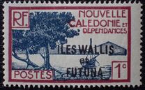 [New Caledonia Postage Stamps of 1928 Overprinted "ILES WALLIS - et - FUTUNA", Scrivi F]