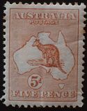 [Serie corriente. Mapa de Australia y canguro., tipo A6]