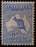 [Serie corriente. Mapa de Australia y canguro., tipo A7]