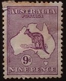 [Serie corriente. Mapa de Australia y canguro., tipo A8]