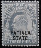[King Edward VII, 1841-1910 - India Postage Stamps Overprinted "PATIALA STATE", type D]