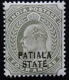 [King Edward VII, 1841-1910 - India Postage Stamps Overprinted "PATIALA STATE", type D5]