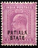 [King Edward VII, 1841-1910 - India Postage Stamps Overprinted "PATIALA STATE", type D7]