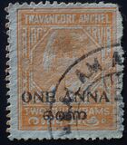 [Travancore Stamps - Overprinted with New Value, type D]