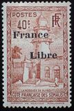 [Mosque Stamps of 1938-1940 Overprinted "France Libre" in Red or Black, tyyppi BE2]