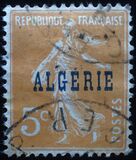 [French Postage Stamps Overprinted in Blue, type C1]