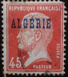 [French Postage Stamps Overprinted in Blue, type C4]