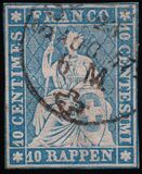 [Definitive 1854-1860 - Sitting Helvetia, type J1]