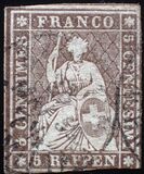 [Definitive 1854-1860 - Sitting Helvetia, type J]