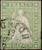 [Definitive 1854-1860 - Sitting Helvetia, type J4]