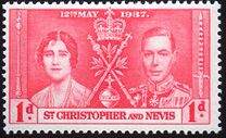 [The Coronation of King George VI and Queen Elizabeth, Inscription "St. Christopher and Nevis", tegund I]