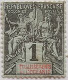 [Inscription: "ETABLISSEMENTS de L'OCEANIE", type A]