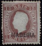 [King Luis I - Portuguese Postage Stamps Overprinted, MADEIRA, type B9]