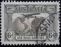 [Airmail - Charles Kingsford Smith's World Flights, Inscription "AIR MAIL SERVICE" at Bottom, Typ L]