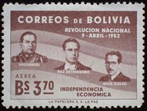 [The 1st Anniversary of the Revolution of April 9th, 1952 - Villarroel, Paz Estenssoro and Siles Zuazo, тып HS6]
