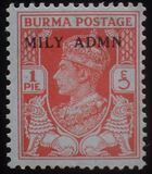 [No. 19-34 Overprinted "MILY ADMIN" in 2 Types, tip M]