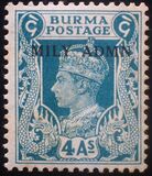 [No. 19-34 Overprinted "MILY ADMIN" in 2 Types, tip M7]