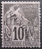 [French Colonies Postage Stamps Overprinted "REUNION", type F4]