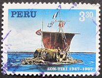 [The 50th Anniversary of Thor Heyerdahl's "Kon Tiki" Expedition, Voyage from Peru to Tuamoto Island, South Pacific, 類型 AOS]