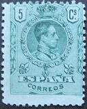 [King Alfonso XIII - Blue Control Numbers on Backside, jenis BG1]