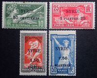 [French Olympic Games Issue of 1924 Surcharged & Overprinted "SYRIE", type T]