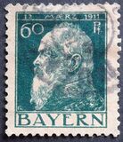 [The 90th Anniversary of the Birth of Prince Luitpold - Type I: Small 9 and no Foot on 1 in "1911". Type II: Large 9 and Foot on 1 in "1911", 类型 G6]