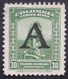 [Airmail - Previous Issues Overprinted A = "Avianca", type QK]